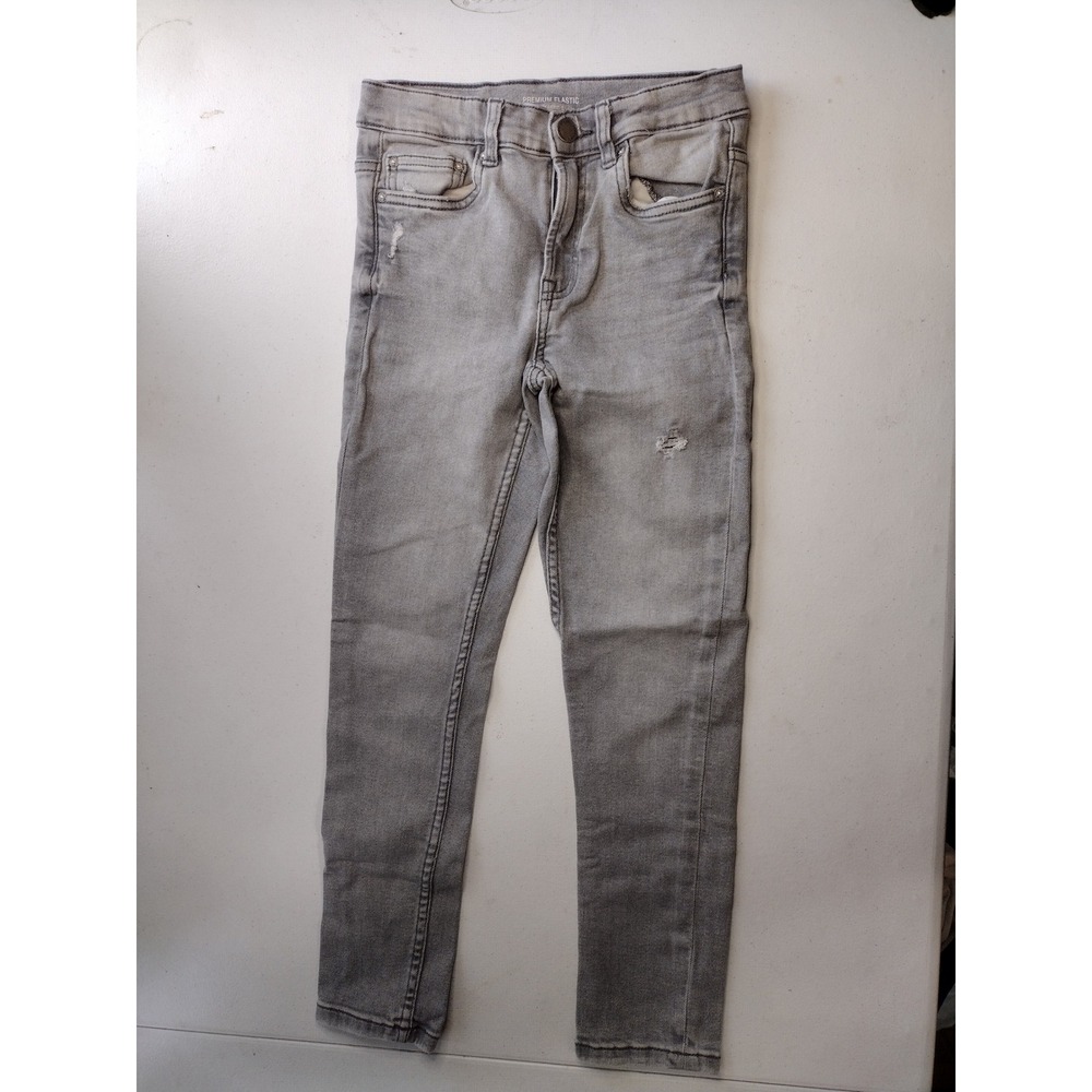 Zara Kids‎ Jeans Girls Grey Premium Elastic Denim Distressed Size 10
